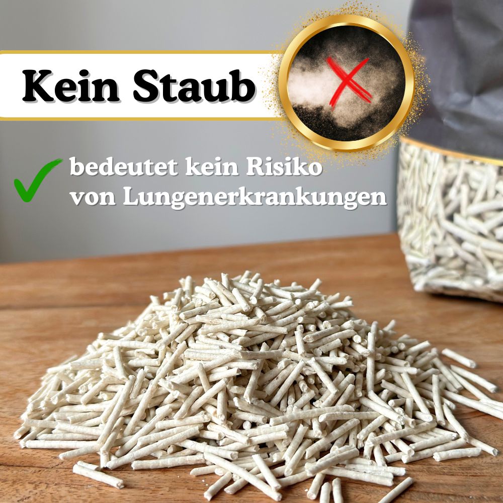 Staubfreies Katzenstreu bedeutet kein Risiko von Lungenerkrankungen