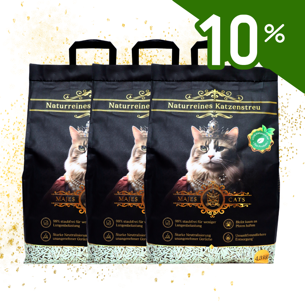 Dreierpack Katzenstreu mit 10% Rabatt

