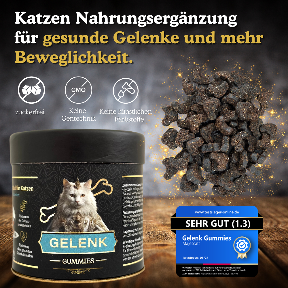 Katzen Nahrungsergänzung für gesunde Gelenke und mehr Beweglichkeit 