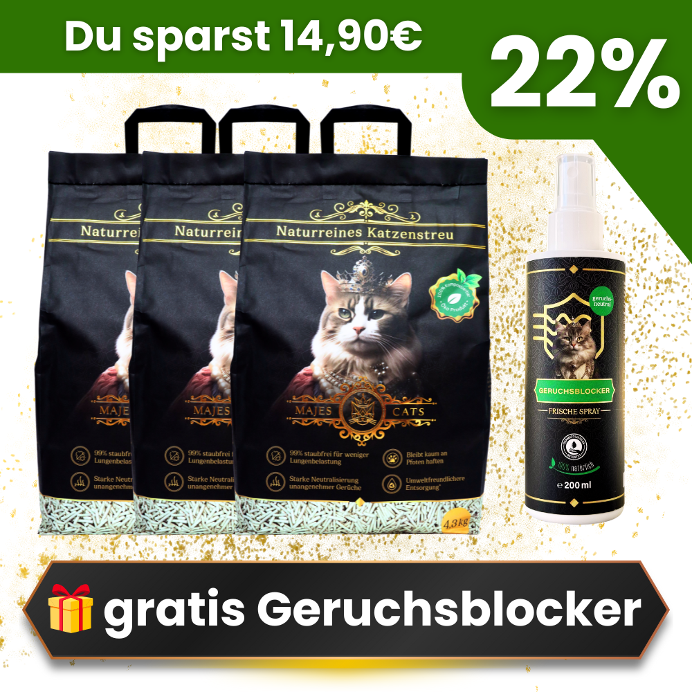 3 Katzenstreu + 1 Geruchsblocker gratis 